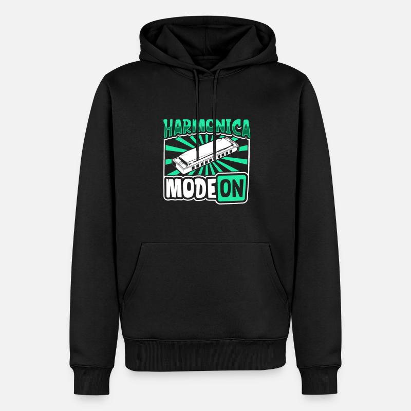 Mode Harmonica activé - Harmonica - Sweat à capuche Premium bio Homme - noir