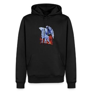 Dieu slave Simargl - Sweat à capuche Premium bio Homme - noir - Devant - Nico (187cm)
