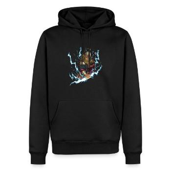 Dieu slave Perun - Sweat à capuche Premium bio Homme - noir - Devant - Nico (187cm)