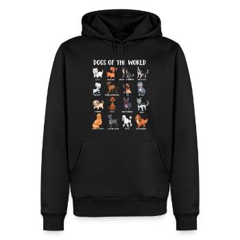 Kawaii Cartoon Hunderassen - Männer Premium Bio Hoodie - Schwarz - Vorne - Nico (187cm)