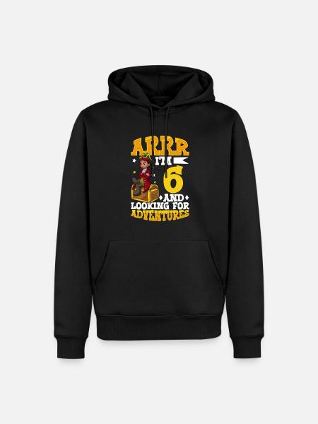 I'm 6 - Young Pirate - Men’s Premium Organic Hoodie - black