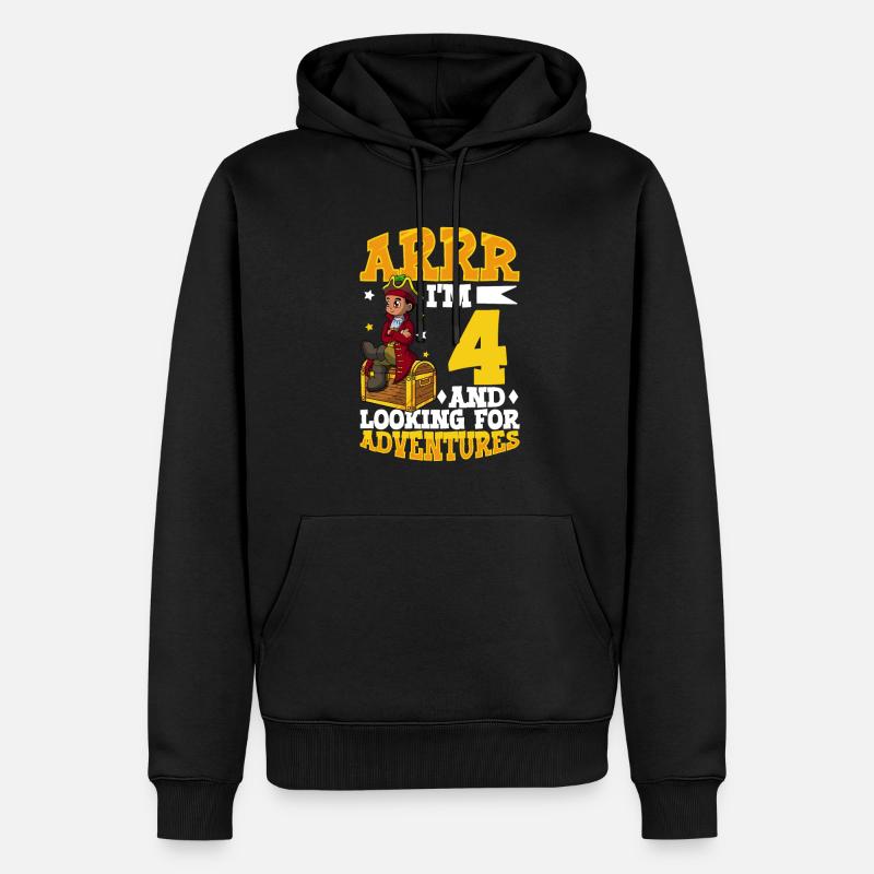 J’ai 4 ans - Boy Pirate - Sweat à capuche Premium bio Homme - noir