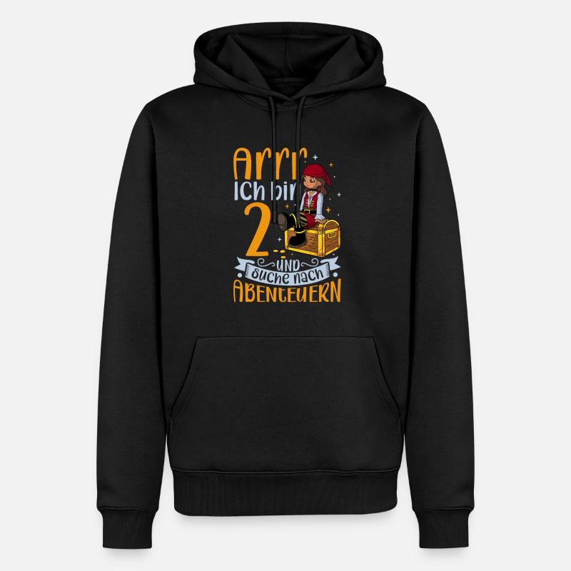 Ich bin 2 - Mädchen Pirat - Männer Premium Bio Hoodie - Schwarz