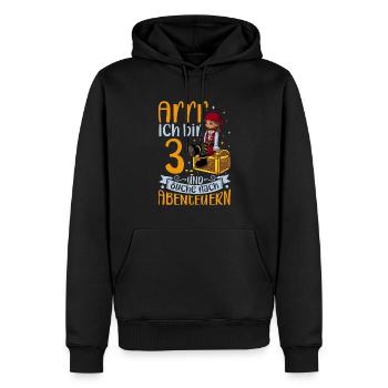 Ich bin 3 - Mädchen Pirat - Männer Premium Bio Hoodie - Schwarz - Vorne - Nico (187cm)