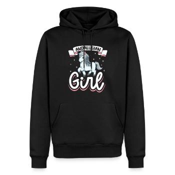 Fille andalouse - Sweat à capuche Premium bio Homme - noir - Devant - Nico (187cm)