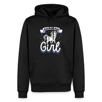 Fille arabe - Sweat à capuche Premium bio Homme - noir - Devant - Nico (187cm)