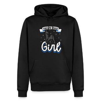Frisonne Fille - Sweat à capuche Premium bio Homme - noir - Devant - Nico (187cm)
