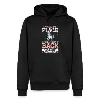 Mein Lieblingsplatz - Appaloosa - Männer Premium Bio Hoodie - Schwarz - Vorne - Nico (187cm)