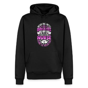 Pfleger hinter Gittern - Pflegekraft im Vollzug - Männer Premium Bio Hoodie - Schwarz - Vorne - Nico (187cm)