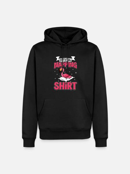 Official Flamingo Sleep Shirt - Men’s Premium Organic Hoodie - black