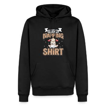 Offizielles Schlafshirt Hase - Männer Premium Bio Hoodie - Schwarz - Vorne - Nico (187cm)