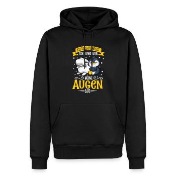 Ich schlafe nicht ich ruhe nur meine Augen aus - Männer Premium Bio Hoodie - Schwarz - Vorne - Nico (187cm)