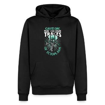 Peut contenir des traces d’ectoplasme - chasse aux fantômes - Sweat à capuche Premium bio Homme - noir - Devant - Nico (187cm)