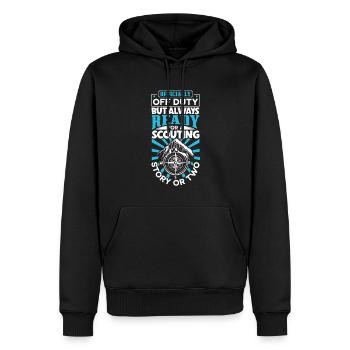 Officiellement retraité - Superviseur scout - Sweat à capuche Premium bio Homme - noir - Devant - Nico (187cm)