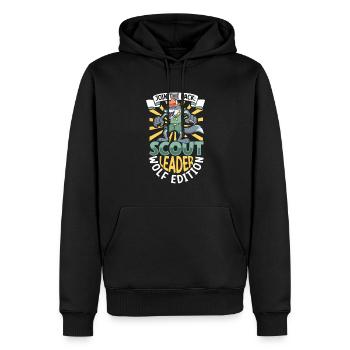 Wolf - Professeur scout - Sweat à capuche Premium bio Homme - noir - Devant - Nico (187cm)