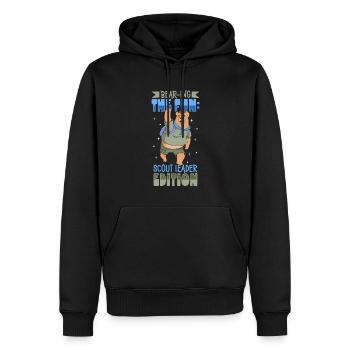 Ours - Instructeur scout - Sweat à capuche Premium bio Homme - noir - Devant - Nico (187cm)