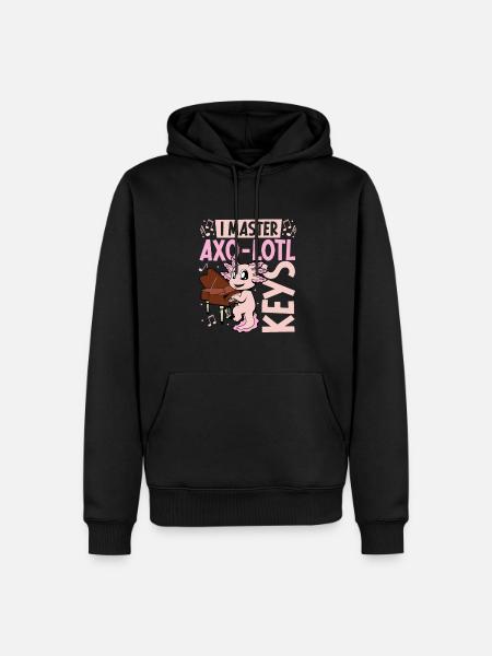 Axolotl on piano - Men’s Premium Organic Hoodie - black