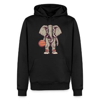 Basketball Elefant - Männer Premium Bio Hoodie - Schwarz - Vorne - Nico (187cm)