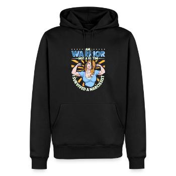 Kämpfer und kein Opfer - Narzissmus-Überlebender - Männer Premium Bio Hoodie - Schwarz - Vorne - Nico (187cm)