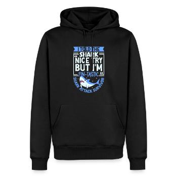 Survivants d’une attaque de requin - Sweat à capuche Premium bio Homme - noir - Devant - Nico (187cm)