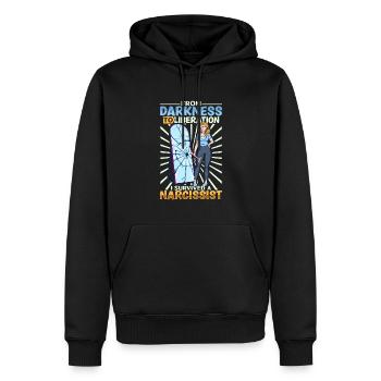 Endlich frei - Narzissmus-Überlebender - Männer Premium Bio Hoodie - Schwarz - Vorne - Nico (187cm)