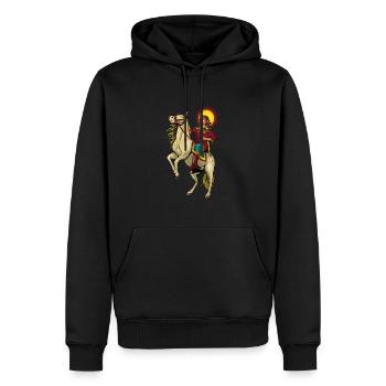 Dieu slave Chors - Sweat à capuche Premium bio Homme - noir - Devant - Nico (187cm)