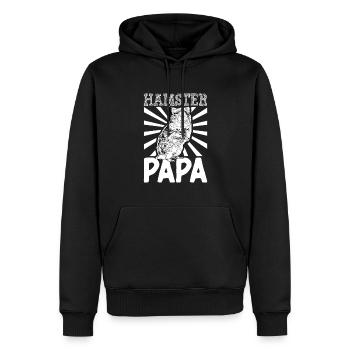 Hamsterliebhaber - Hamster Papa - Männer Premium Bio Hoodie - Schwarz - Vorne - Nico (187cm)