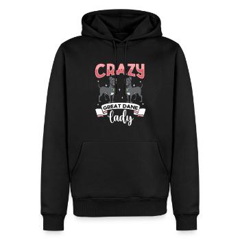 Crazy Great Dane Lady - Deutsche Dogge - Sweat à capuche Premium bio Homme - noir - Devant - Nico (187cm)