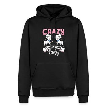 Crazy Dalmatian Lady - Dalmatiner - Men’s Premium Organic Hoodie - black - Front - Nico (187cm)