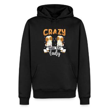 Crazy Shih Tzu Lady - Shih Tzu - Männer Premium Bio Hoodie - Schwarz - Vorne - Nico (187cm)