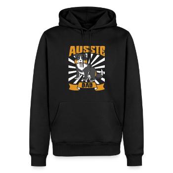 Aussie Dad - Australian Shepherd - Men’s Premium Organic Hoodie - black - Front - Nico (187cm)