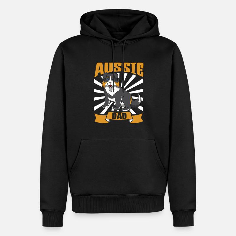 Aussie Dad - Berger australien - Sweat à capuche Premium bio Homme - noir