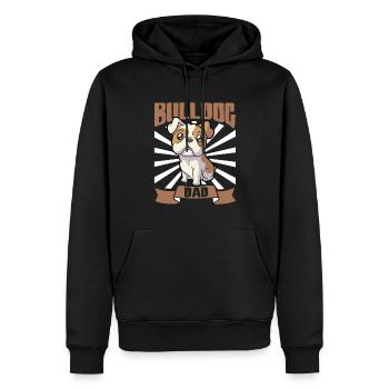 Papa Bulldog - Bulldogge - Sweat à capuche Premium bio Homme - noir - Devant - Nico (187cm)