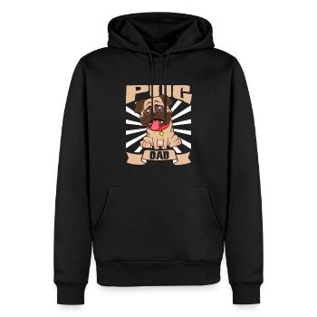 Pug Dad - Mops - Männer Premium Bio Hoodie - Schwarz - Vorne - Nico (187cm)