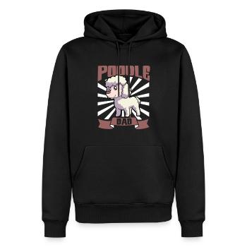 Poodle Dad - Pudel - Männer Premium Bio Hoodie - Schwarz - Vorne - Nico (187cm)
