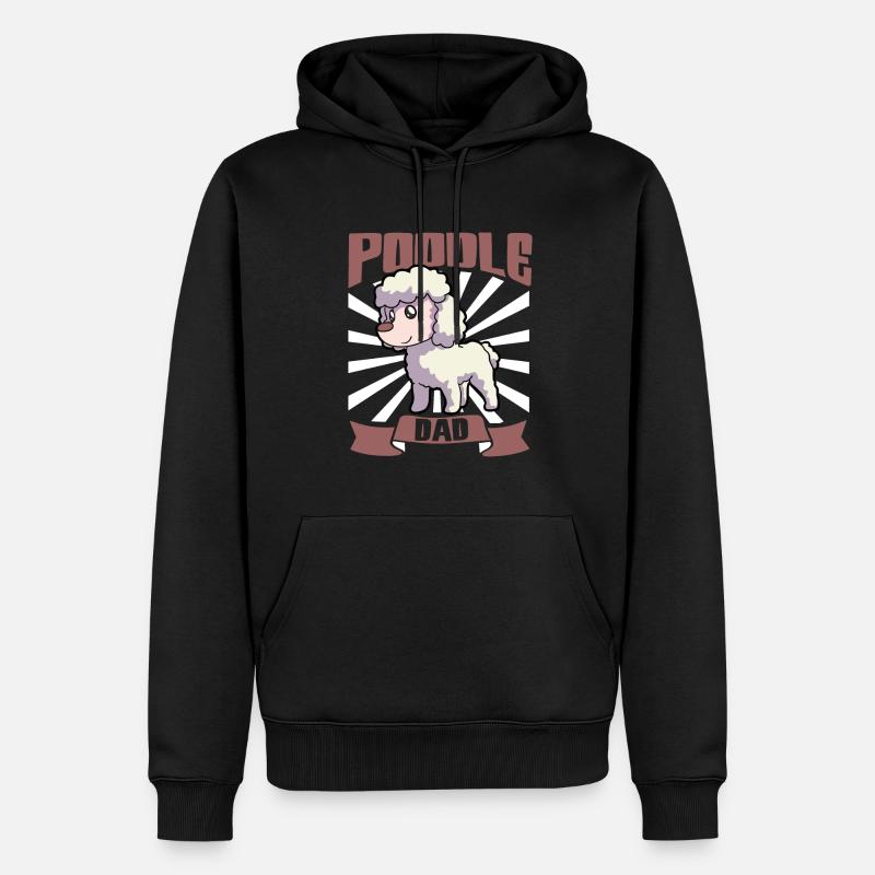 Papa Caniche - Pudel - Sweat à capuche Premium bio Homme - noir