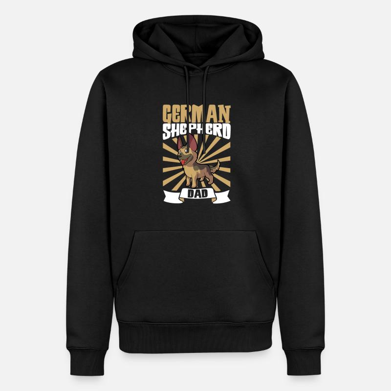 Papa berger allemand - Schäferhund - Sweat à capuche Premium bio Homme - noir