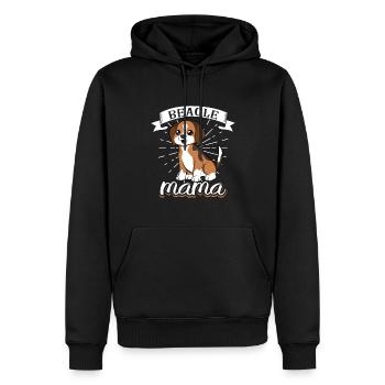 Beagle Mama - Beagle - Männer Premium Bio Hoodie - Schwarz - Vorne - Nico (187cm)