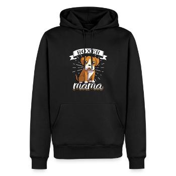 Boxer Maman - Boxeur - Sweat à capuche Premium bio Homme - noir - Devant - Nico (187cm)