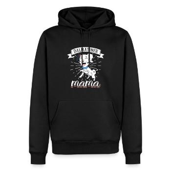 Maman Dalmatienne - Dalmatien - Sweat à capuche Premium bio Homme - noir - Devant - Nico (187cm)