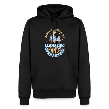 Llamazing hands guaranteed - Massage - Men’s Premium Organic Hoodie - black - Front - Nico (187cm)