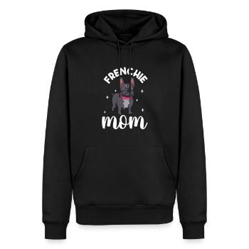 Frenchie Mom - Bouledogue français - Sweat à capuche Premium bio Homme - noir - Devant - Nico (187cm)