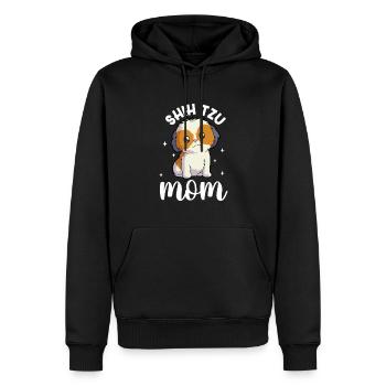 Shih Tzu Maman - Shih Tzu - Sweat à capuche Premium bio Homme - noir - Devant - Nico (187cm)