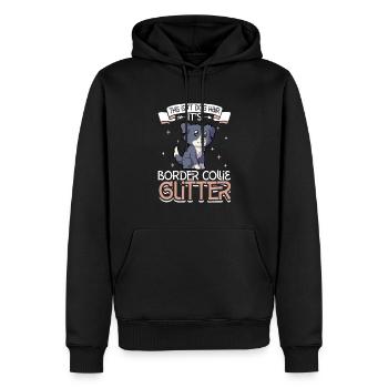 Border Collie Paillettes - Sweat à capuche Premium bio Homme - noir - Devant - Nico (187cm)