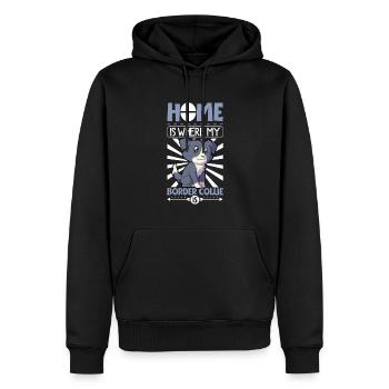 La maison est là où se trouve mon Border Collie - Border Collie - Sweat à capuche Premium bio Homme - noir - Devant - Nico (187cm)