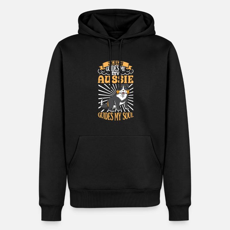 Jésus et mon berger australien - Sweat à capuche Premium bio Homme - noir