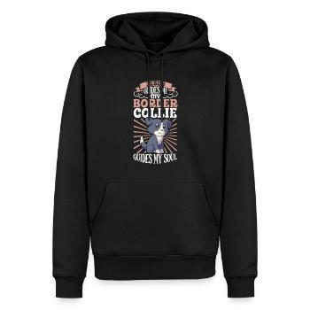 Jésus et mon Border Collie - Sweat à capuche Premium bio Homme - noir - Devant - Nico (187cm)