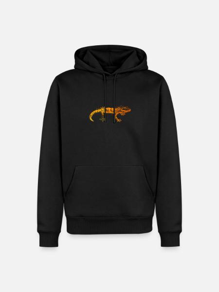 Farbenfroher Gecko - Männer Premium Bio Hoodie - Schwarz
