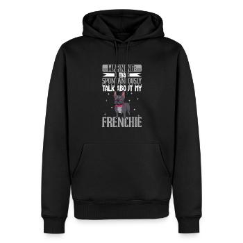 Amoureux du bouledogue français - Sweat à capuche Premium bio Homme - noir - Devant - Nico (187cm)