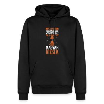 Amoureux de Magyar Vizsla - Sweat à capuche Premium bio Homme - noir - Devant - Nico (187cm)